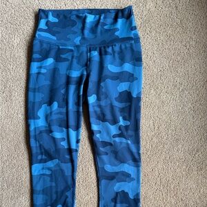 Fabletics PowerHold Blue Camo High Waisted Leggings | Women’s